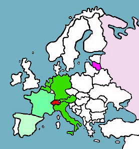 Europa, Länder mit Bezug zu Egon von Vietinghoffs Leben