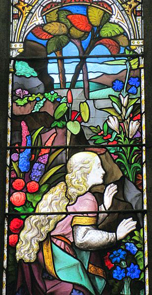 Stained glass window in Saint Hélyi Jèrri, Jersey