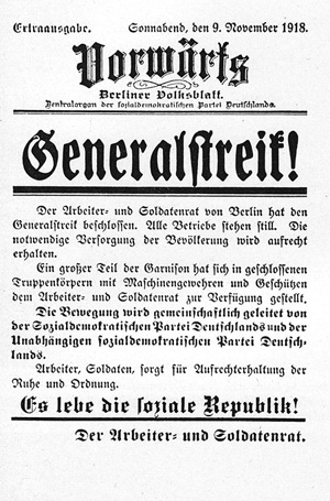 L'édition du 'Vorwärts' du 18e novembre 1918