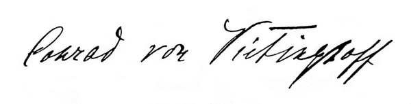 Conrad de Vietinghoff, signature