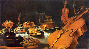 Pieter Claesz, Nature morte avec des instruments de musique (1623), Louvre, Paris