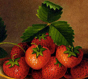 Naturalism : Margaretta Angelica Peale, Strawberries (Detail, 19th-century)