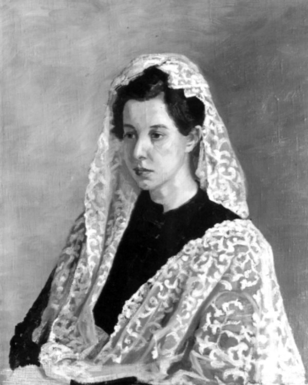 Marcella with lace veil (first wife)