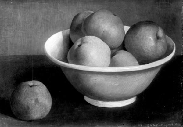 Apples in a white bowl