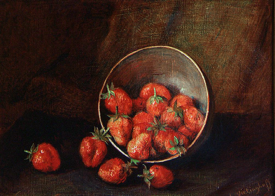 Strawberries in copperbowl