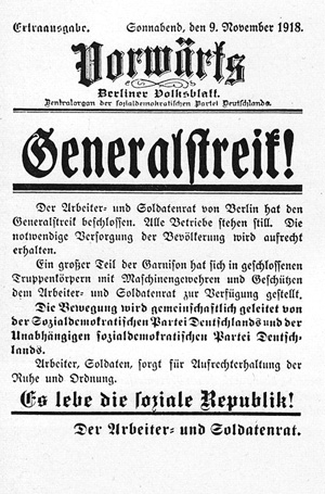 Vorwärts-Ausgabe vom 9. November 1918 Vorwärts-Ausgabe vom 9. November 1918