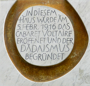 Dadaismus Gedenktafel, Spiegelgasse 1, Zürich