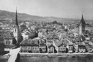 Zürich vom Grossmünsterturm (1890), Baugeschichtliches Archiv der Stadt Zürich