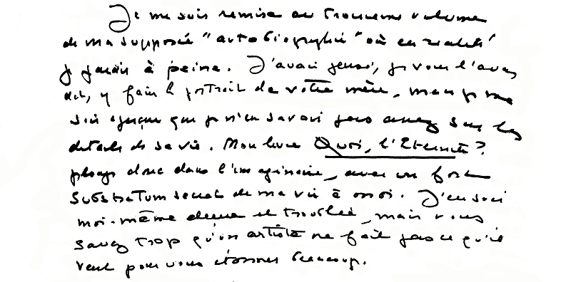Marguerite Yourcenar, Brief an Egon vom 6.7.1986
