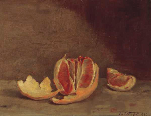 Blutorange, halb geschält