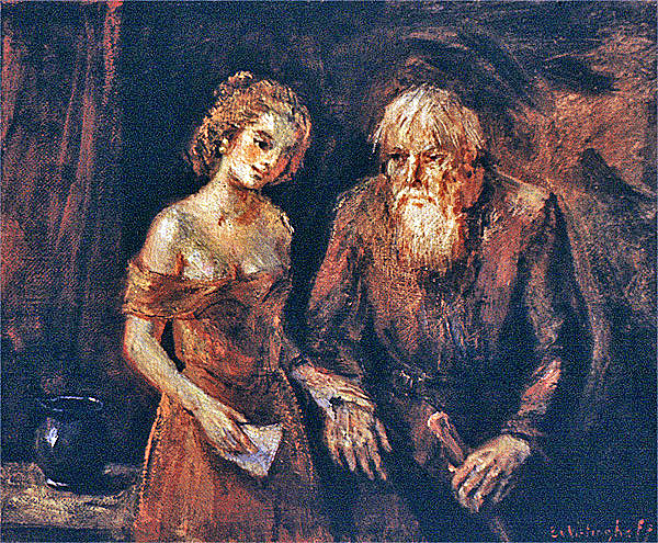 Greis und junge Frau