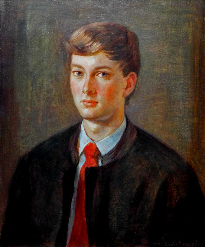 Sohn Alexander mit schwarzer Jacke und roter Krawatte