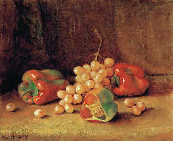 Peperoni und Trauben
